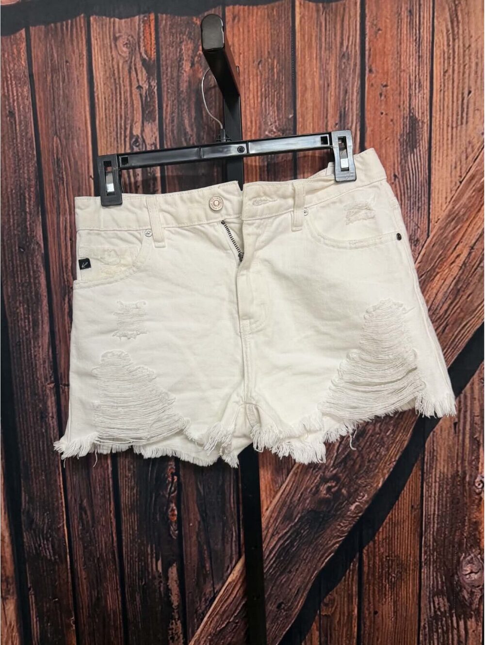 KanCan White Distressed Denim Shorts Size 3/25